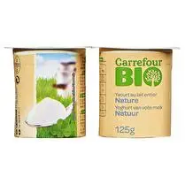 Carrefour, Yaourt nature Au lait entier BIO