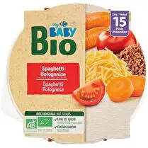 Carrefour, Plat bébé bio spaghetti bolo dès 15mois