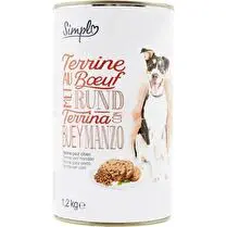 Simpl, terrine Pour Chien Adulte  Boeuf
