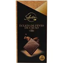 Carrefour, Tablette de Chocolat Noir Éclats Fèves de Cacao