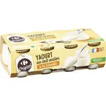 Carrefour, Yaourt au lait entier à la vanille en pot verre