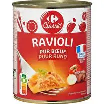 Carrefour, Plat cuisiné ravioli pur boeuf 800 g