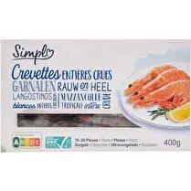 Simpl, Crevettes entières crues 16/24