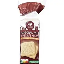 Carrefour, Pain de mie complet sans croûte tranché.