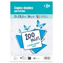 Carrefour, Copie doubles 21x29,7 - grands carreaux - 200 pages