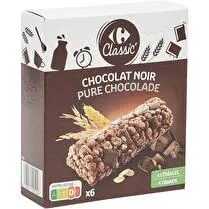 Carrefour, Barres de céréales Chocolat noir - x 6