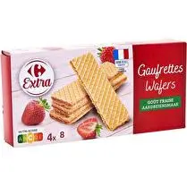 Carrefour, Gaufrettes  Goût fraise