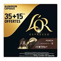 L'or, Café en capsules Forza n° 9 - 35 capsules + 15 offertes