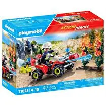 Playmobil, Pompier avec quad et arbustes enflamés 71825