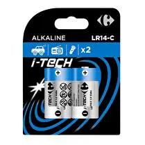 Carrefour, Piles Alcaline LR14-C 1,5V I-Tech . x2