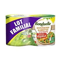 Bonduelle, Petits pois doux & carottes Cuits à la vapeur