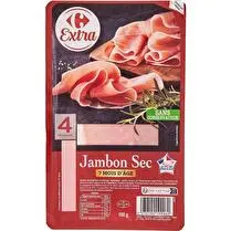 Carrefour, Jambon sec Sans conservateur - 4 tranches