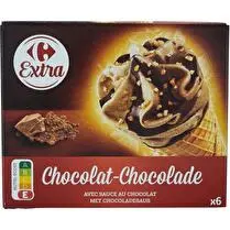 Carrefour, Cônes glacés Chocolat avec sauce chocolat