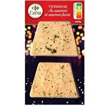 Carrefour, Terrine au saumon et saumon fumé  2 x 60 g