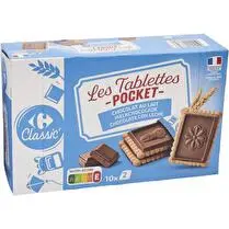 Carrefour, Biscuits tablette chocolat lait  250 g