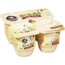 Carrefour, Riz au lait vanille