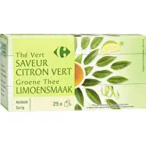 Carrefour, Thé Vert Saveur Citron vert - 25 sachets