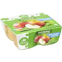 Carrefour, Dessert fruitier Pommes sans sucres ajoutés