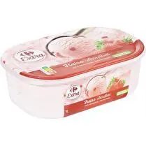 Carrefour, Glace Fraise Mcx Bac 500G