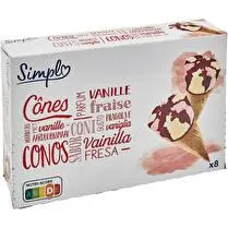 Simpl, Glaces cônes vanille fraise