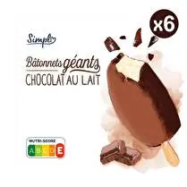 Simpl, Glaces bâtonnets chocolat lait