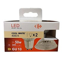 Carrefour, Ampoule led GU10 spot blanc-froid 50W