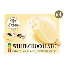 Carrefour, Glace Chocolat blanc, coeur vanille