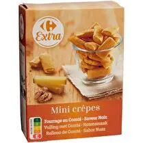 Carrefour, Biscuits apéritifs Mini Crêpes Comté Noix