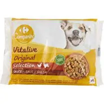Carrefour, Vitalive pâtée en sauce pour chien Adulte au boeuf & poulet