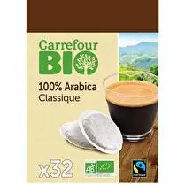 Carrefour, Café BIO Dosettes 100% Arabica Equilibre Compatible Senseo