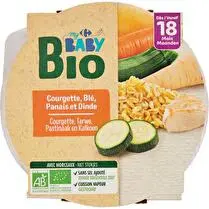 Carrefour, Plat bébé bio courgette dinde dès 18mois