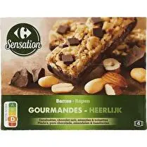 Carrefour, Barres Céréales Gourmande Cacahuète Chocolat Amande Noisette