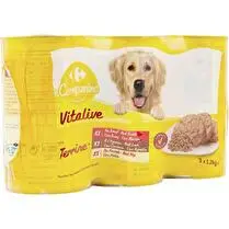 Carrefour, Pâtée pour chien adulte au boeuf, à l'agneau et poulet