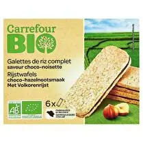 Carrefour, Galettes de riz complet bio saveur choco & noisettes