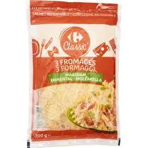 Carrefour, Fromage rapé maasdam emmental mozzarella