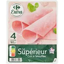 Carrefour, Jambon le Supérieur Cuit à l'étouffée  x 4 tranches