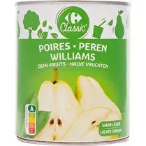Carrefour, Fruits au sirop poires Williams