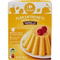 Carrefour, Préparation dessert flan vanille