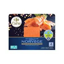 Carrefour, Saumon fumé élevé en Norvège 4 tranches