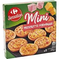 Carrefour, Mini pizza Prosciutto formaggio - x 9 soit 270 g