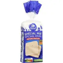 Carrefour, Pain de mie nature sans croûte