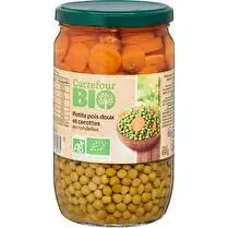 Carrefour, Petits pois carottes en rondelles Bio