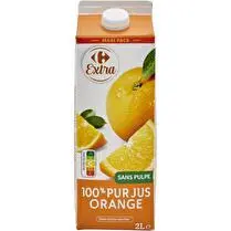 Carrefour, Jus d'orange sans pulpe
