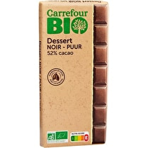 Carrefour, Tablette de chocolat dessert noir 52% cacao