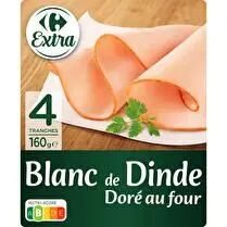 Carrefour, Blanc de dinde doré au four  4 tranches