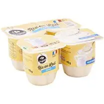 Carrefour, Dessert riz au lait nature