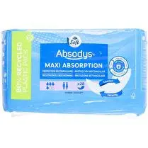 Carrefour, Serviettes Hygiéniques Fuites Urinaires  Mixtes Maxi Absorption Absodys  - x 28