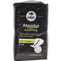 Carrefour, Serviettes hygiéniques fuites urinaires Niveau 2 Medium Absodys Anatomy