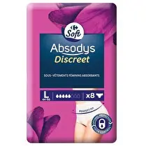 Carrefour, Culottes Fuites Urinaires  Taille L Absodys Discreet - x 8