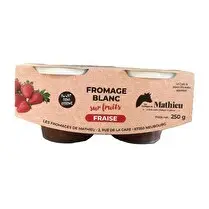 Les fromages de Mathieu, FROMAGE BLANC SUR FRUIT FRAISE